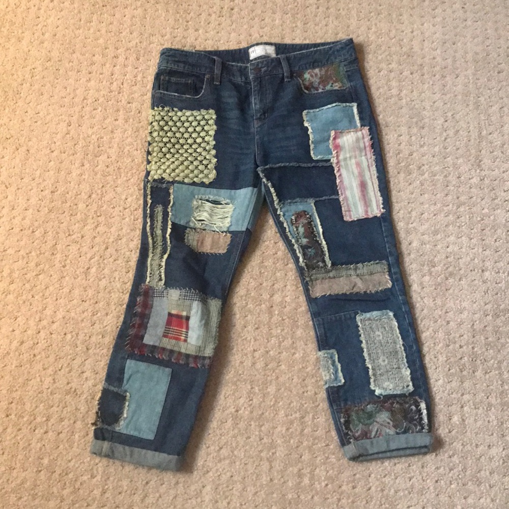 Free People Patchwork Jeans